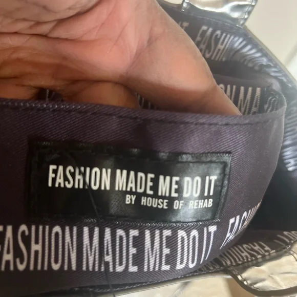 Silver Metallic Statement Tote Bag Fashion Made Me Do ItChain Strap GUNMETAL - Picture 5 of 9